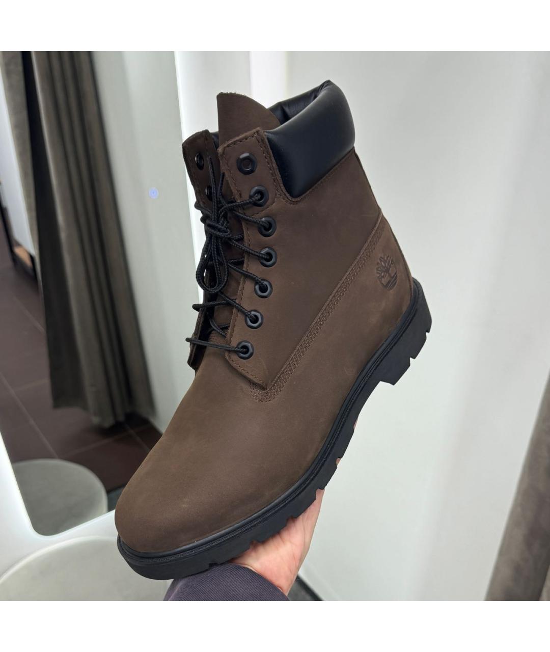 TIMBERLAND Коричневые нубуковые высокие ботинки, фото 2