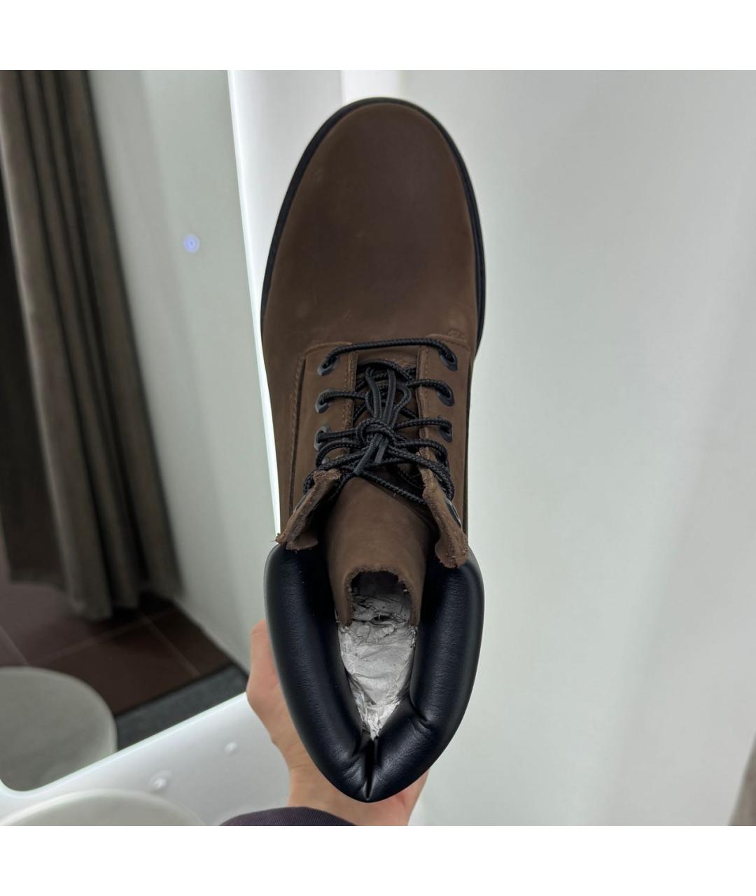 TIMBERLAND Коричневые нубуковые высокие ботинки, фото 4