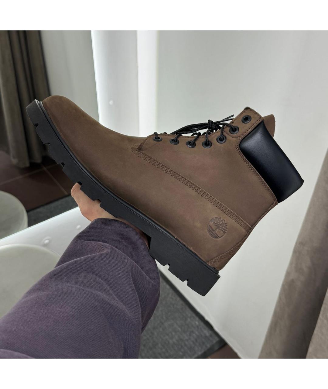 TIMBERLAND Коричневые нубуковые высокие ботинки, фото 3