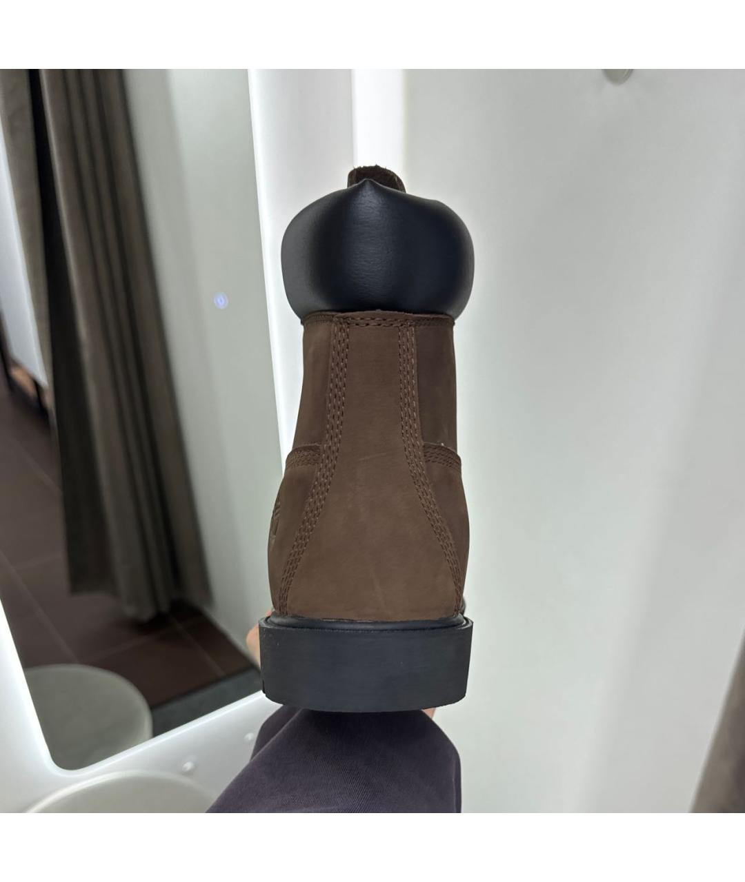 TIMBERLAND Коричневые нубуковые высокие ботинки, фото 6