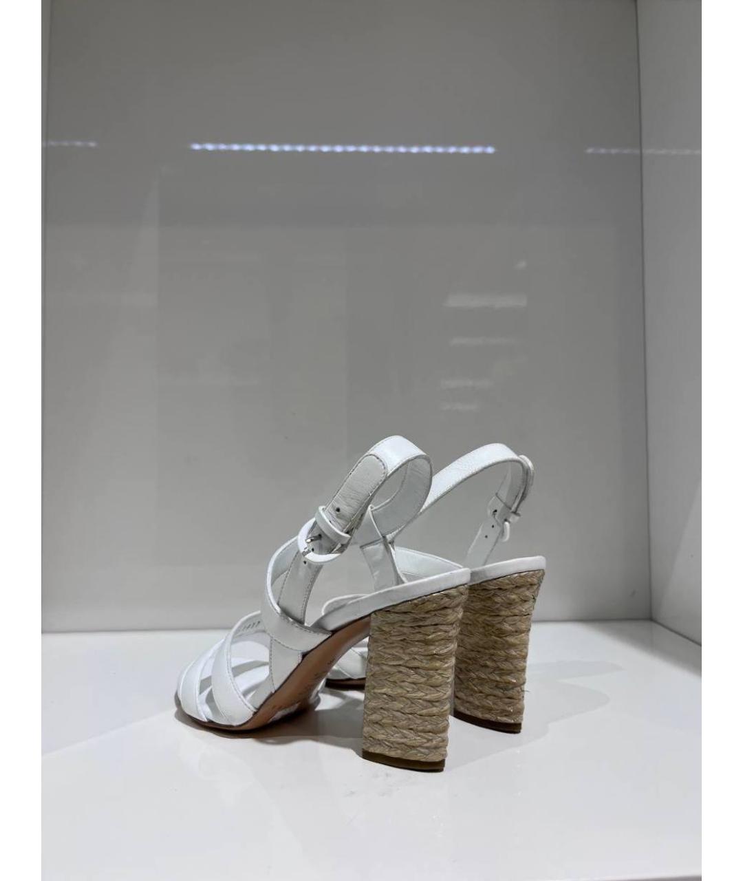 CASADEI Белые кожаные босоножки, фото 3