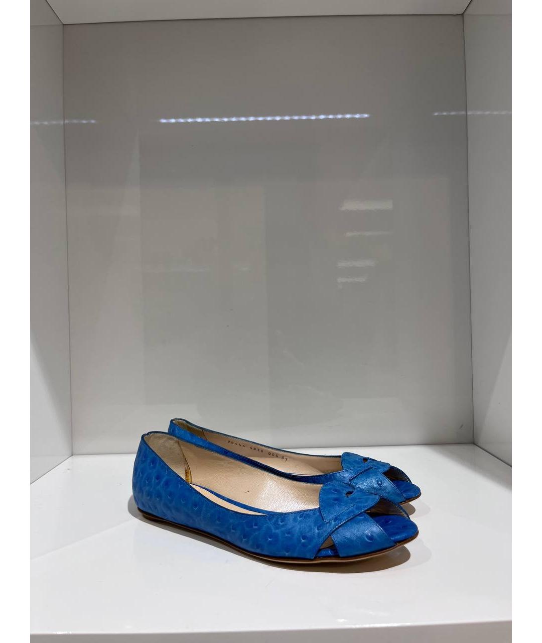 CASADEI Синие кожаные балетки, фото 2
