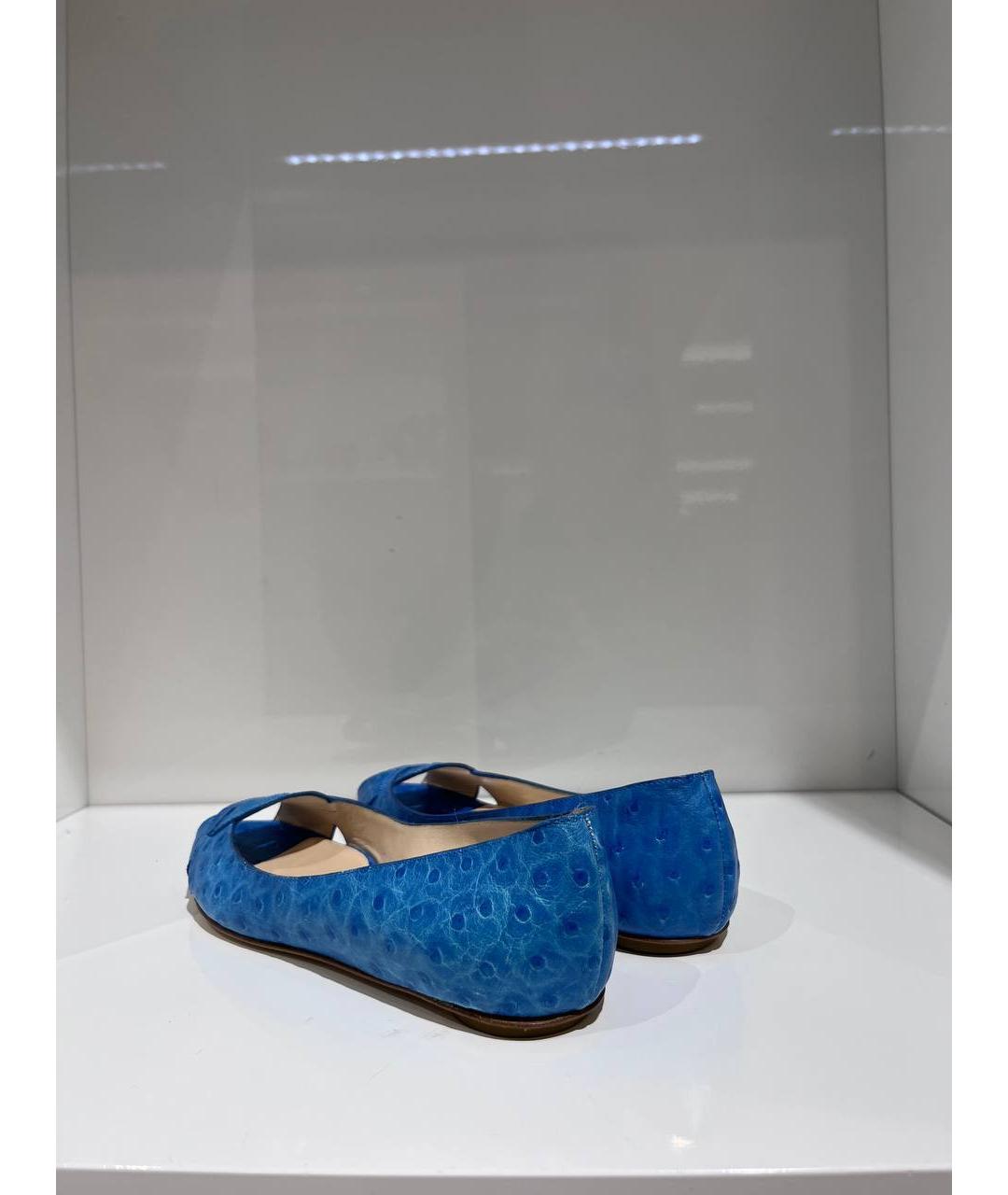 CASADEI Синие кожаные балетки, фото 3