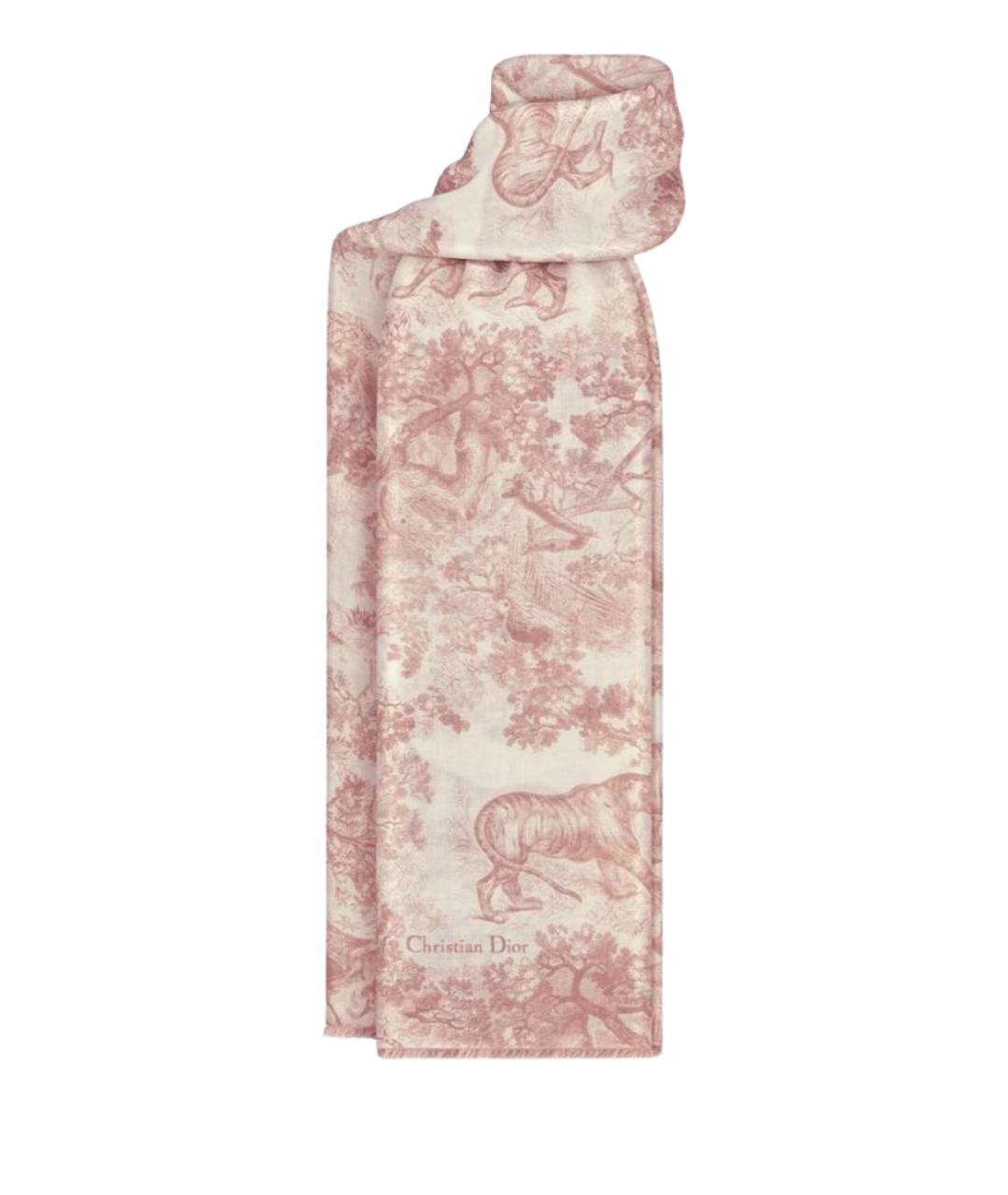 CHRISTIAN DIOR Розовый кашемировый шарф, фото 1