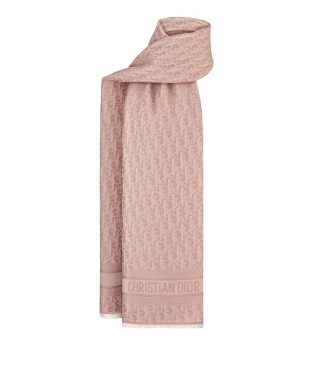 CHRISTIAN DIOR Розовый шарф, фото 1