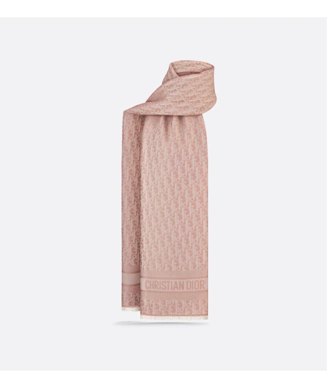 CHRISTIAN DIOR Розовый шарф, фото 4