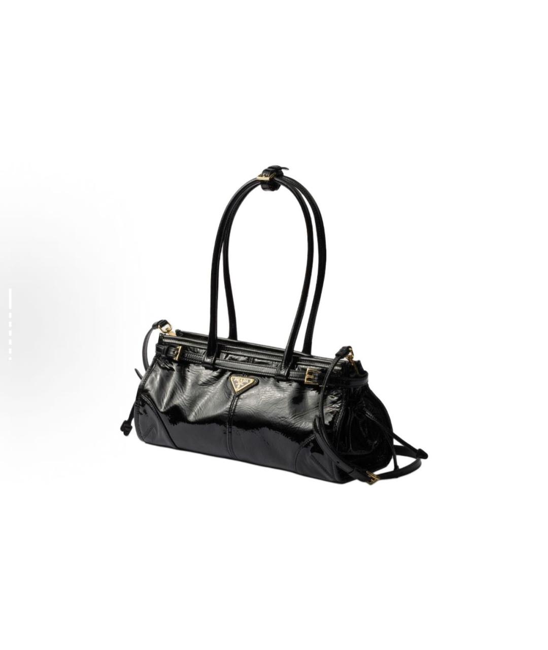 PRADA Черная кожаная сумка с короткими ручками, фото 2