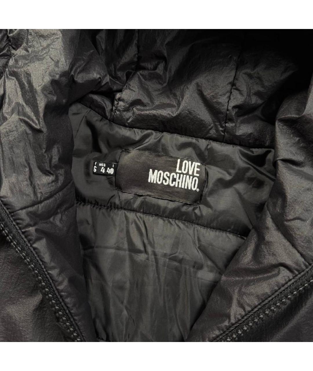 LOVE MOSCHINO Черная полиамидовая куртка, фото 3