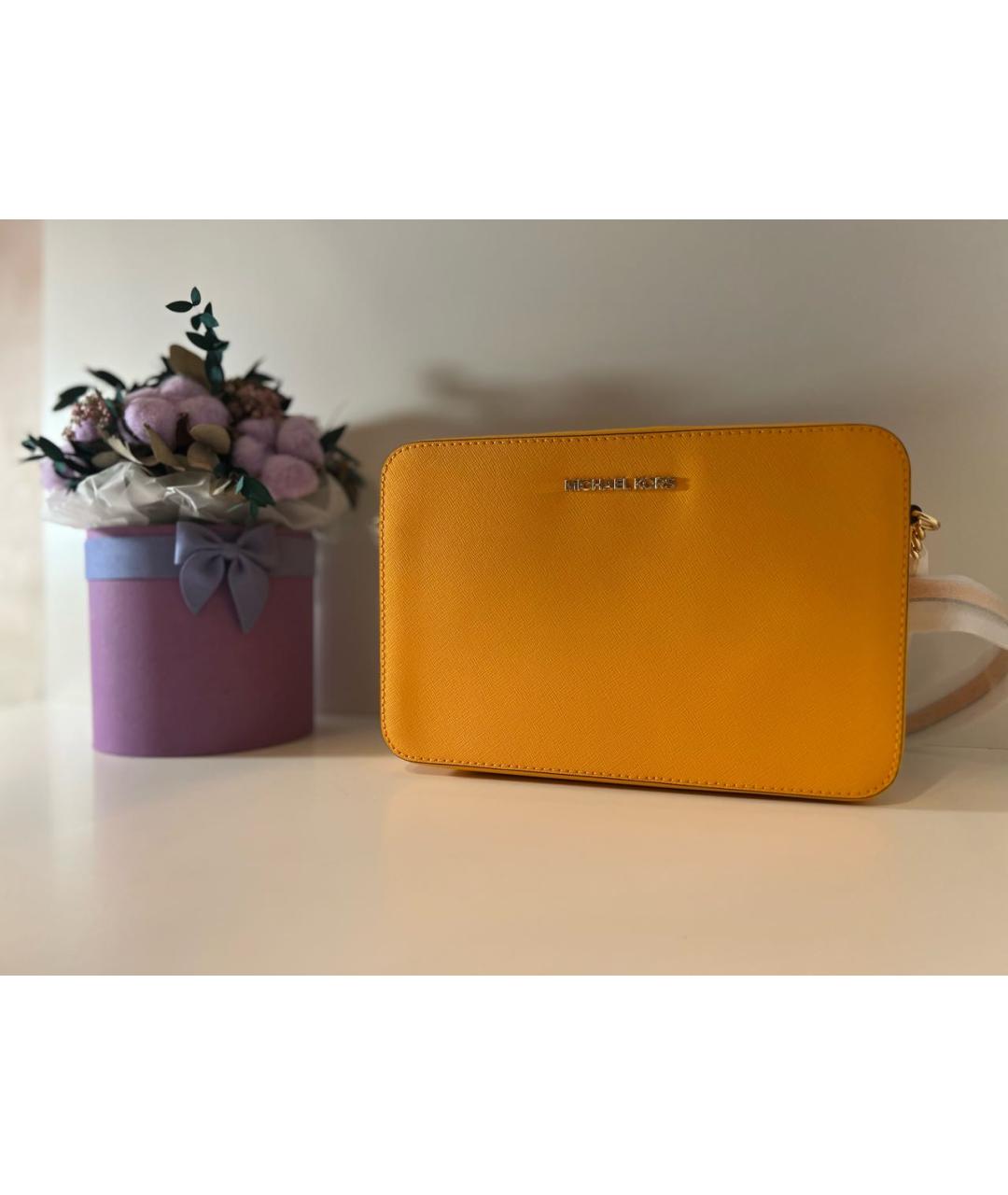 MICHAEL MICHAEL KORS Оранжевая кожаная сумка через плечо, фото 4