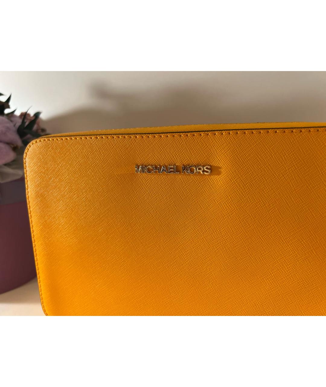 MICHAEL MICHAEL KORS Оранжевая кожаная сумка через плечо, фото 2