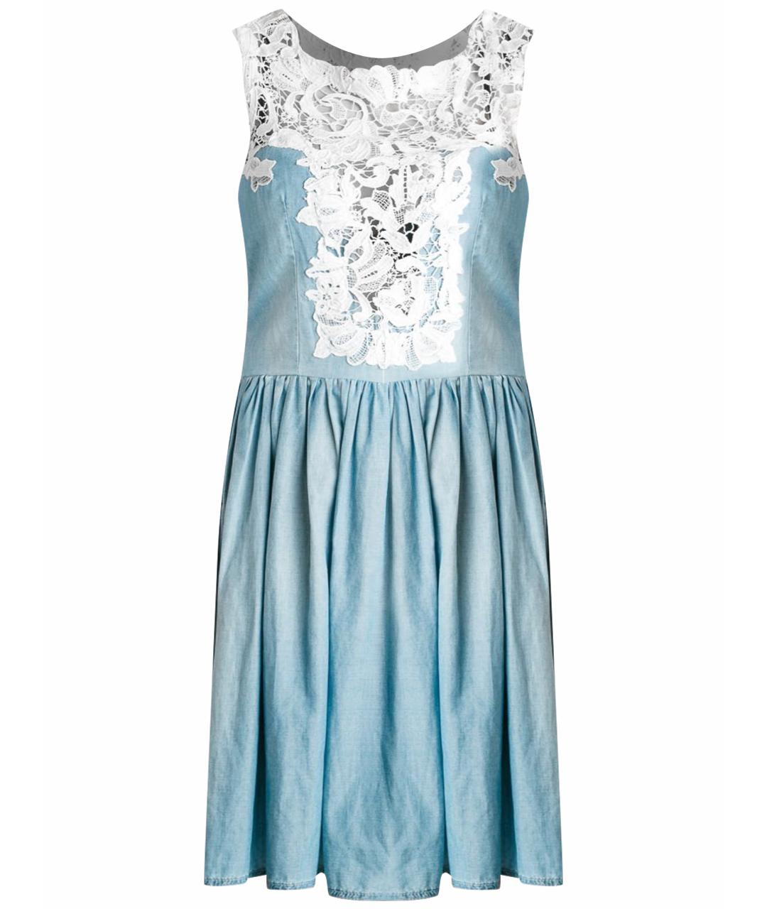 ERMANNO SCERVINO Голубое хлопковое повседневное платье, фото 1