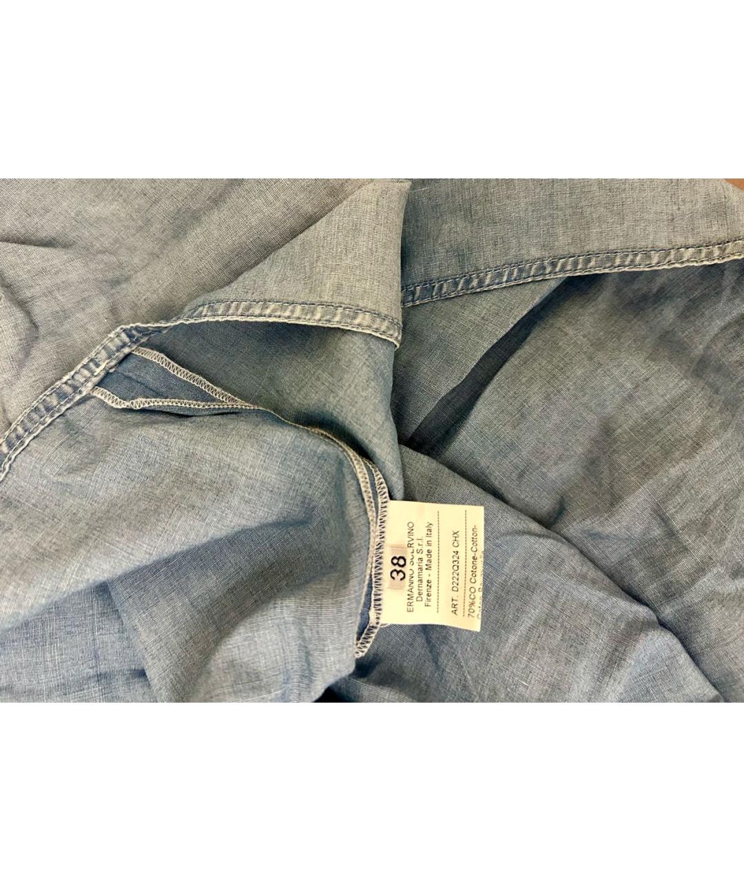 ERMANNO SCERVINO Голубое хлопковое повседневное платье, фото 5