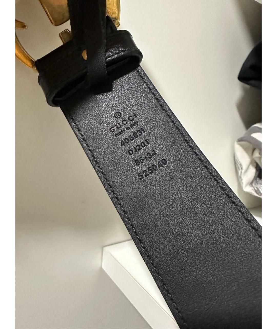 GUCCI Черный кожаный ремень, фото 3