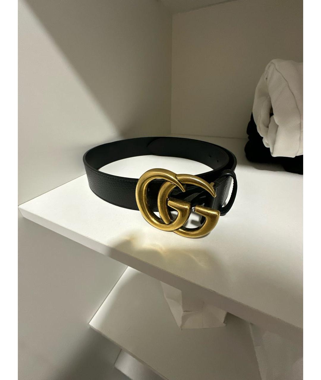 GUCCI Черный кожаный ремень, фото 5