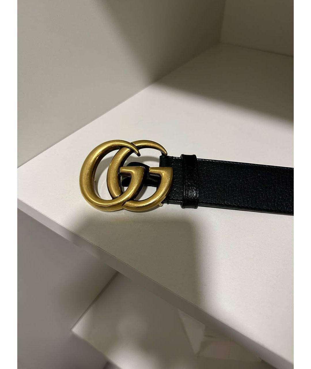 GUCCI Черный кожаный ремень, фото 2