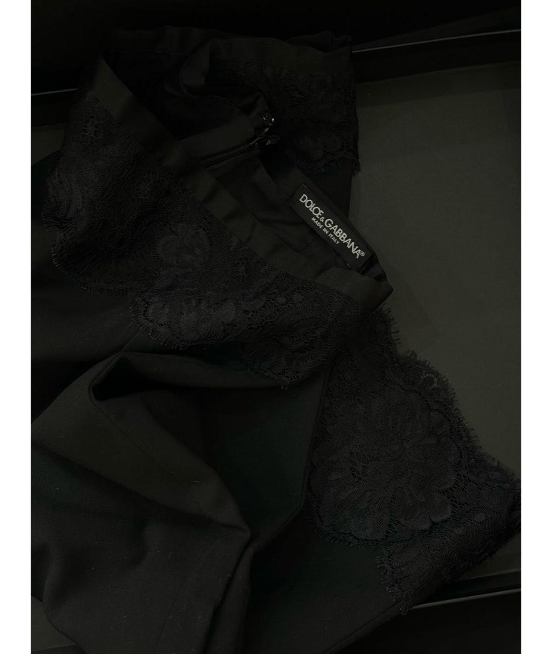 DOLCE&GABBANA Черная шерстяная юбка миди, фото 3