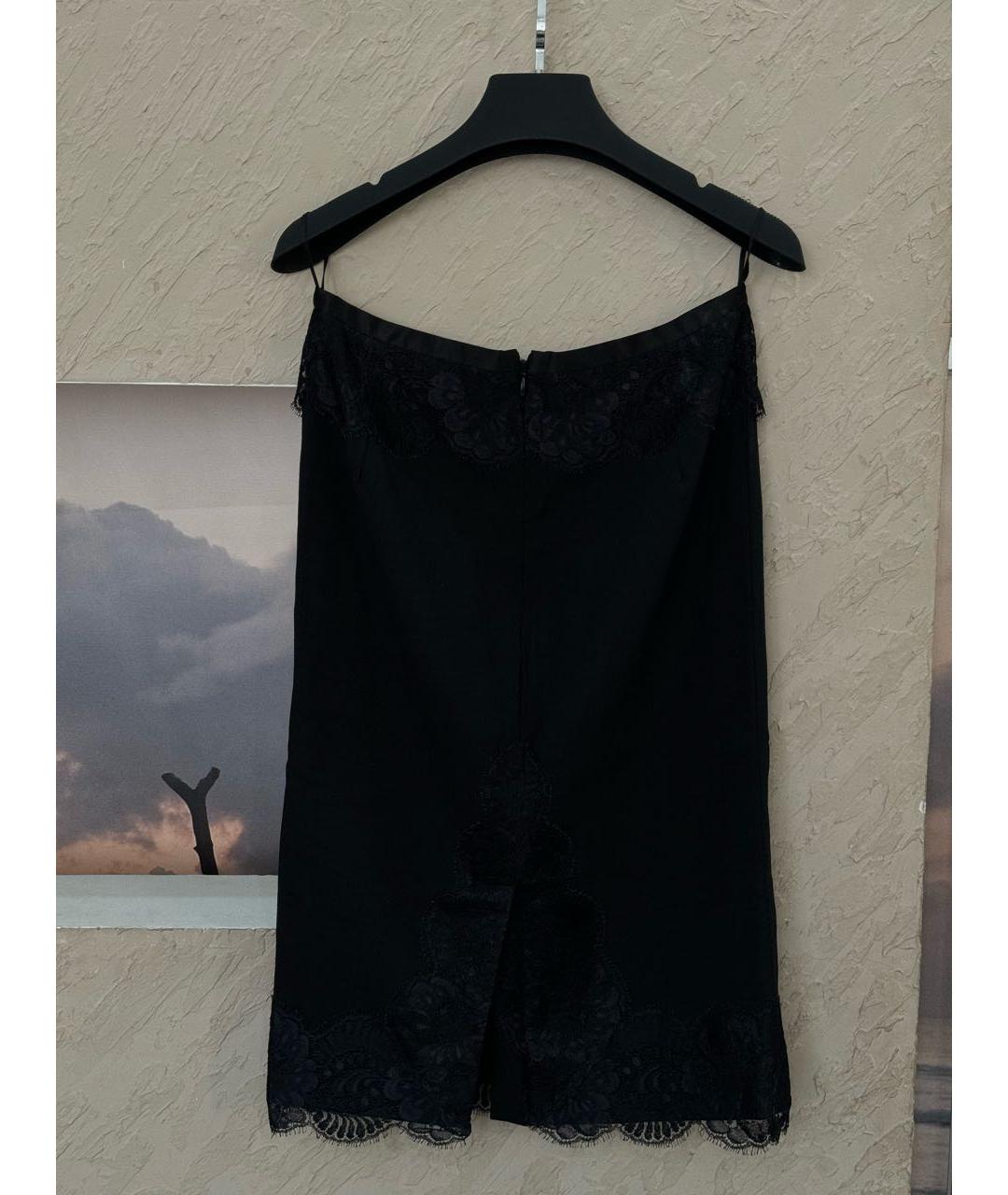 DOLCE&GABBANA Черная шерстяная юбка миди, фото 2