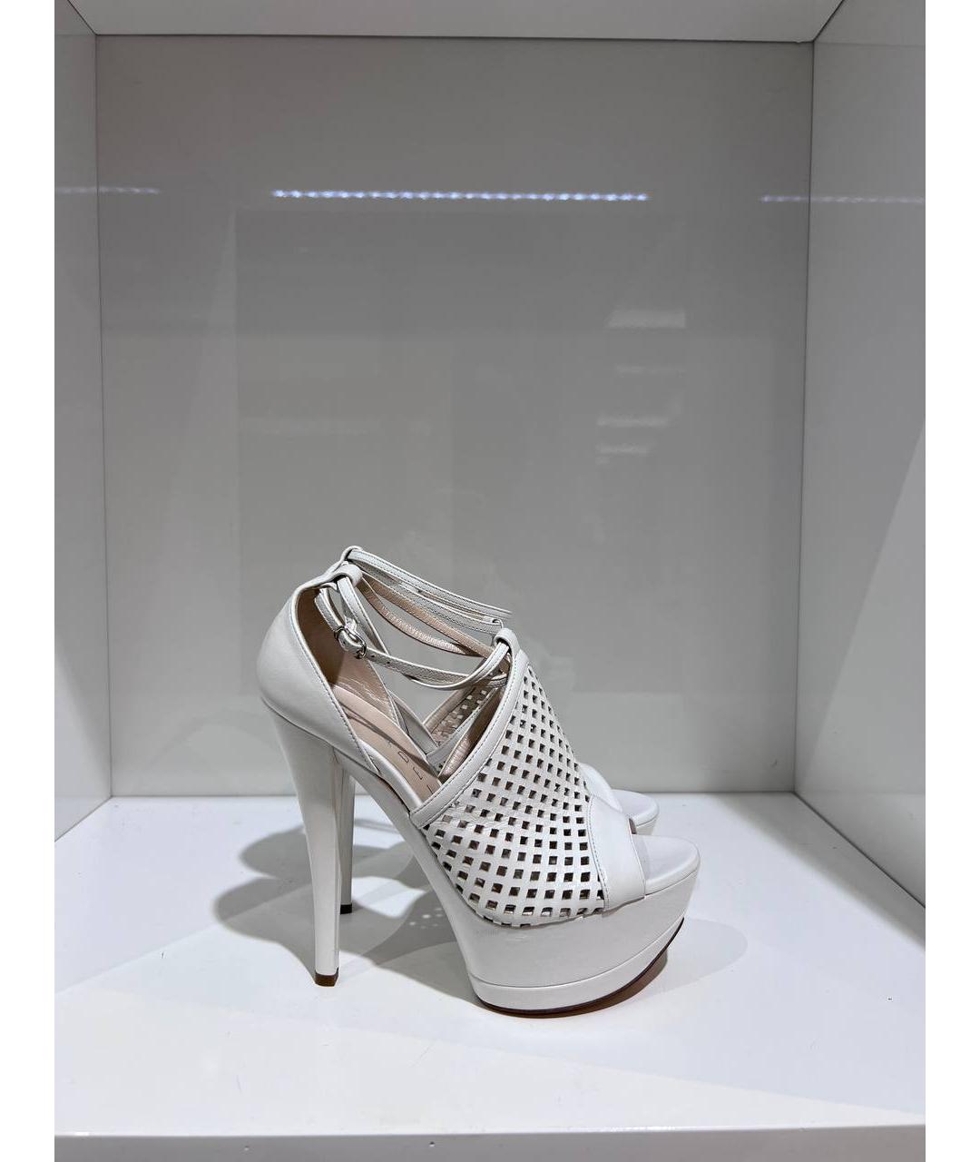 CASADEI Белые кожаные босоножки, фото 3