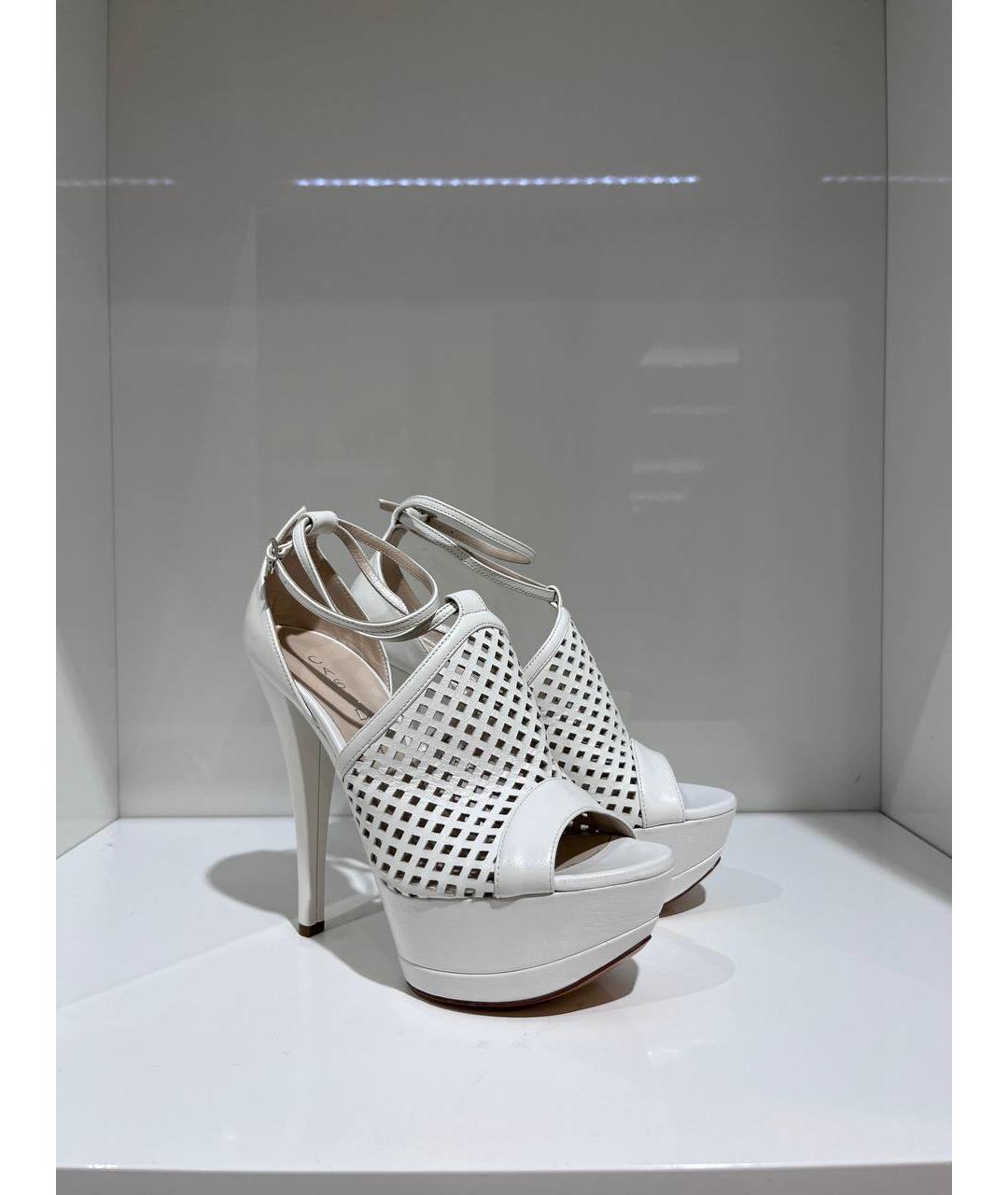 CASADEI Белые кожаные босоножки, фото 2