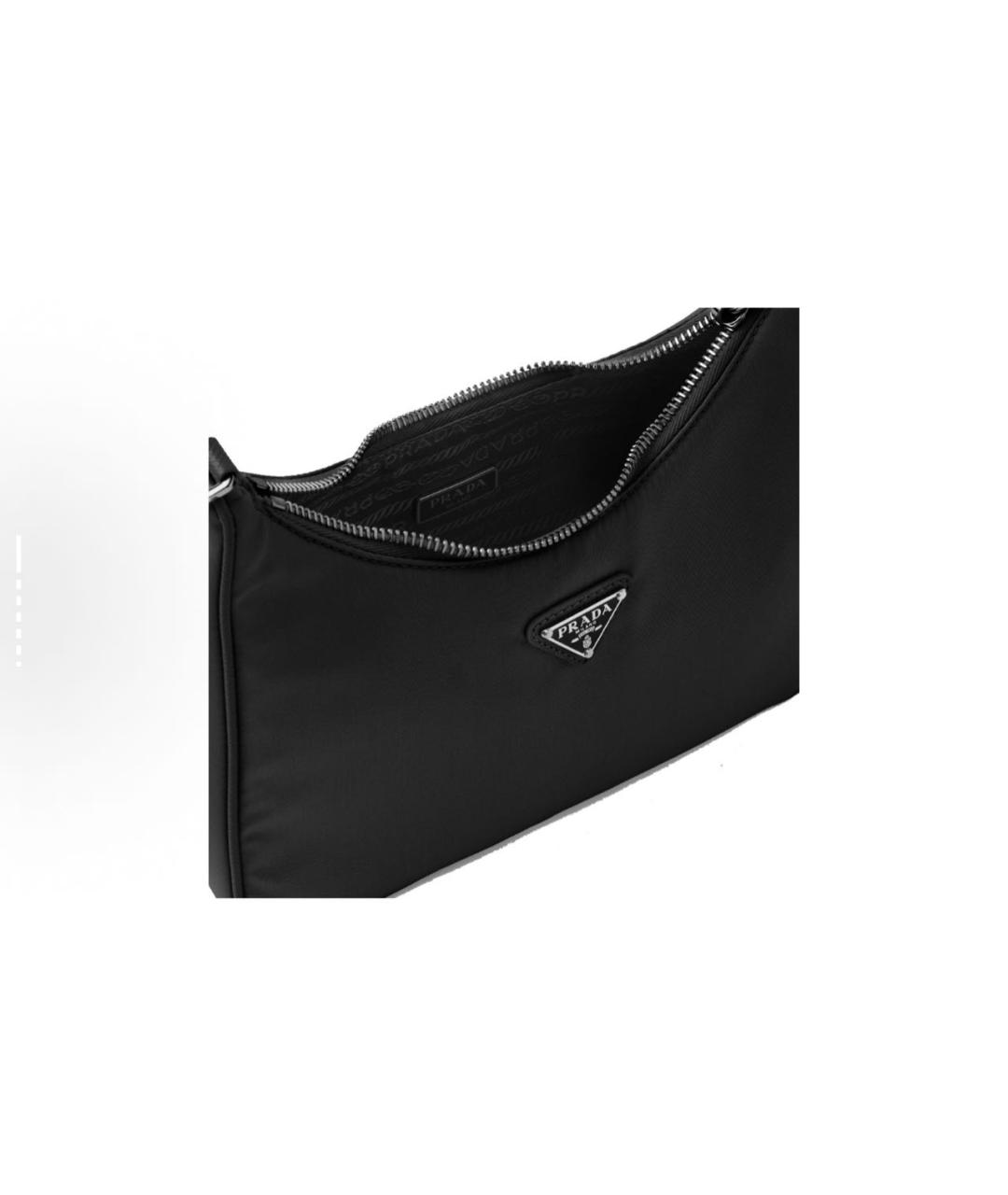 PRADA Черная тканевая сумка с короткими ручками, фото 4