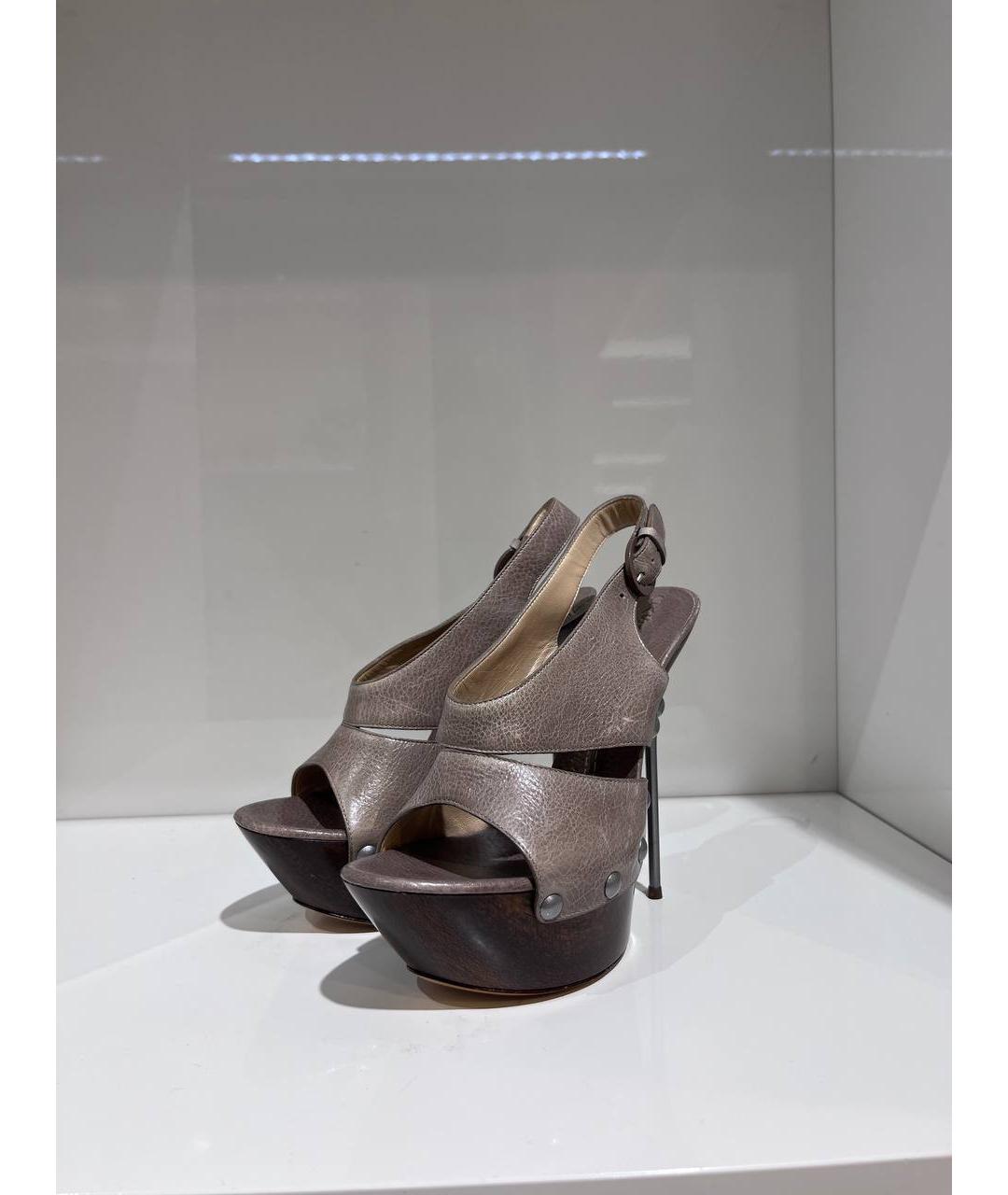 CASADEI Коричневые кожаные босоножки, фото 2