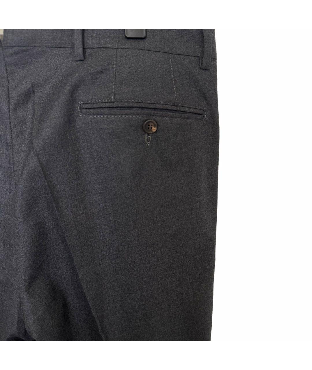 BRUNELLO CUCINELLI Черные хлопковые классические брюки, фото 2