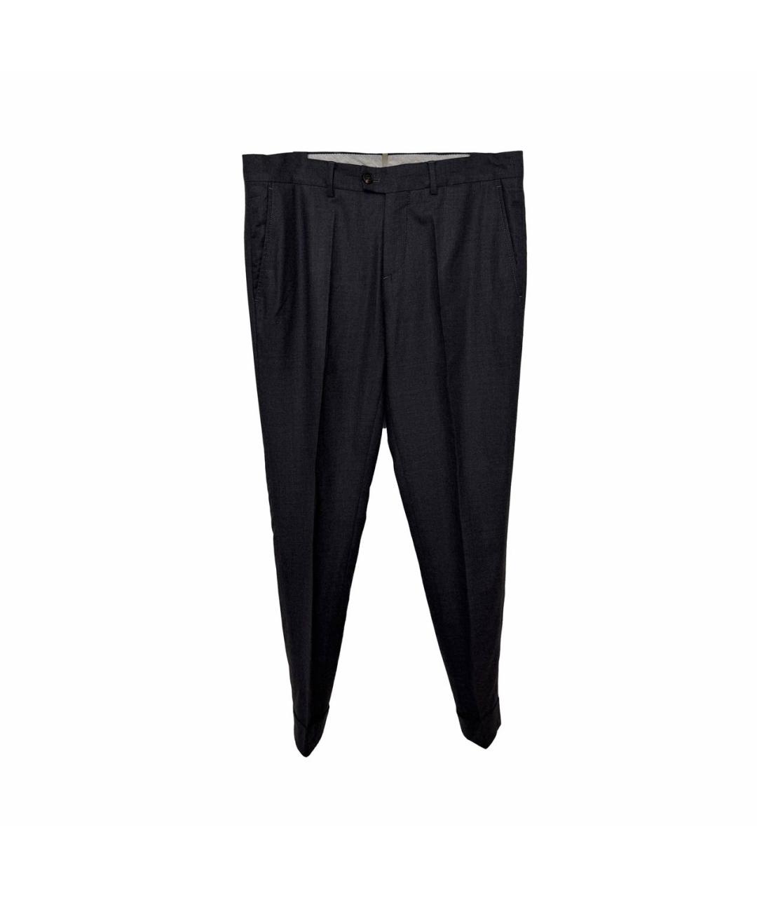 BRUNELLO CUCINELLI Черные хлопковые классические брюки, фото 4