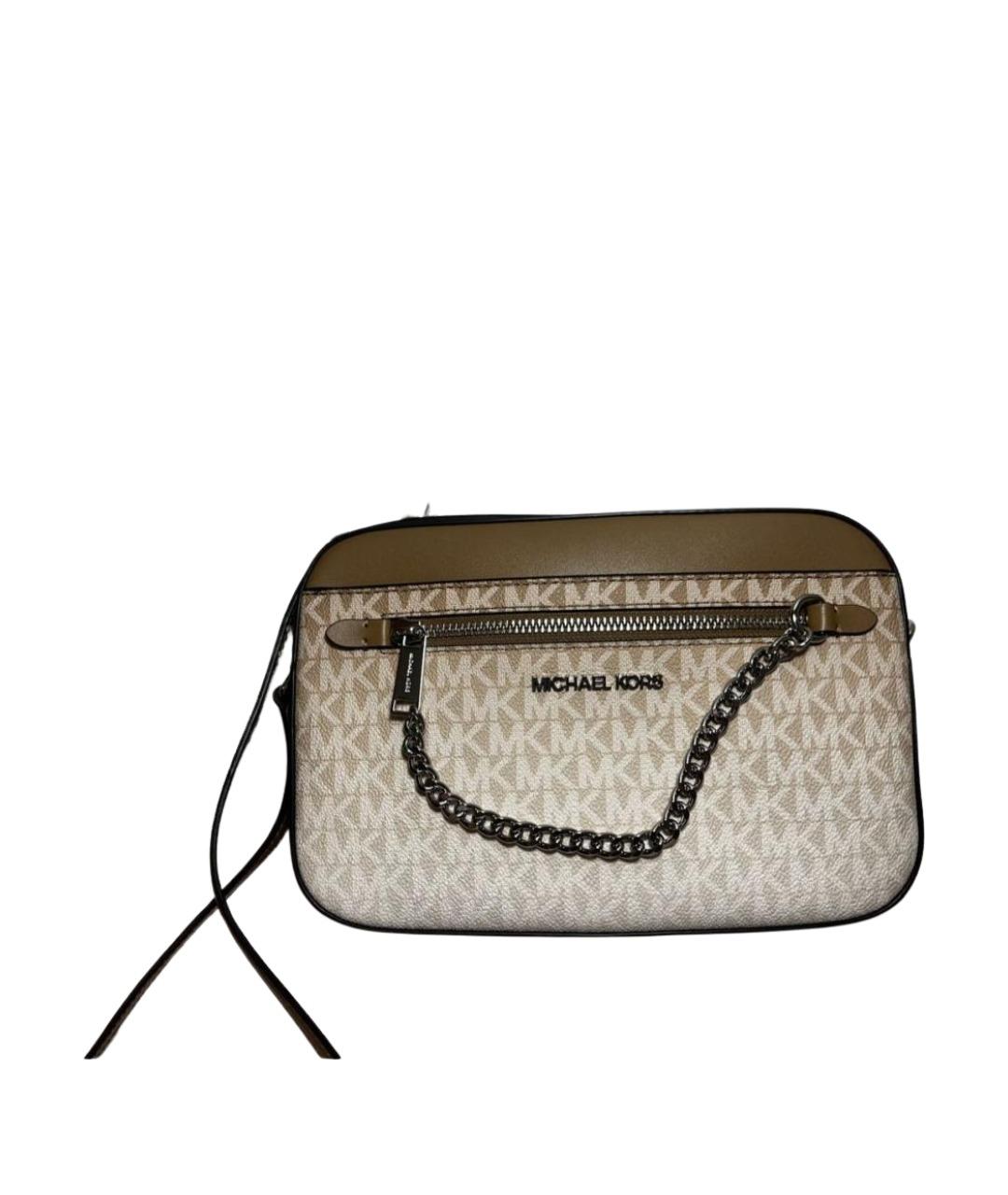 MICHAEL MICHAEL KORS Бежевая кожаная сумка через плечо, фото 1