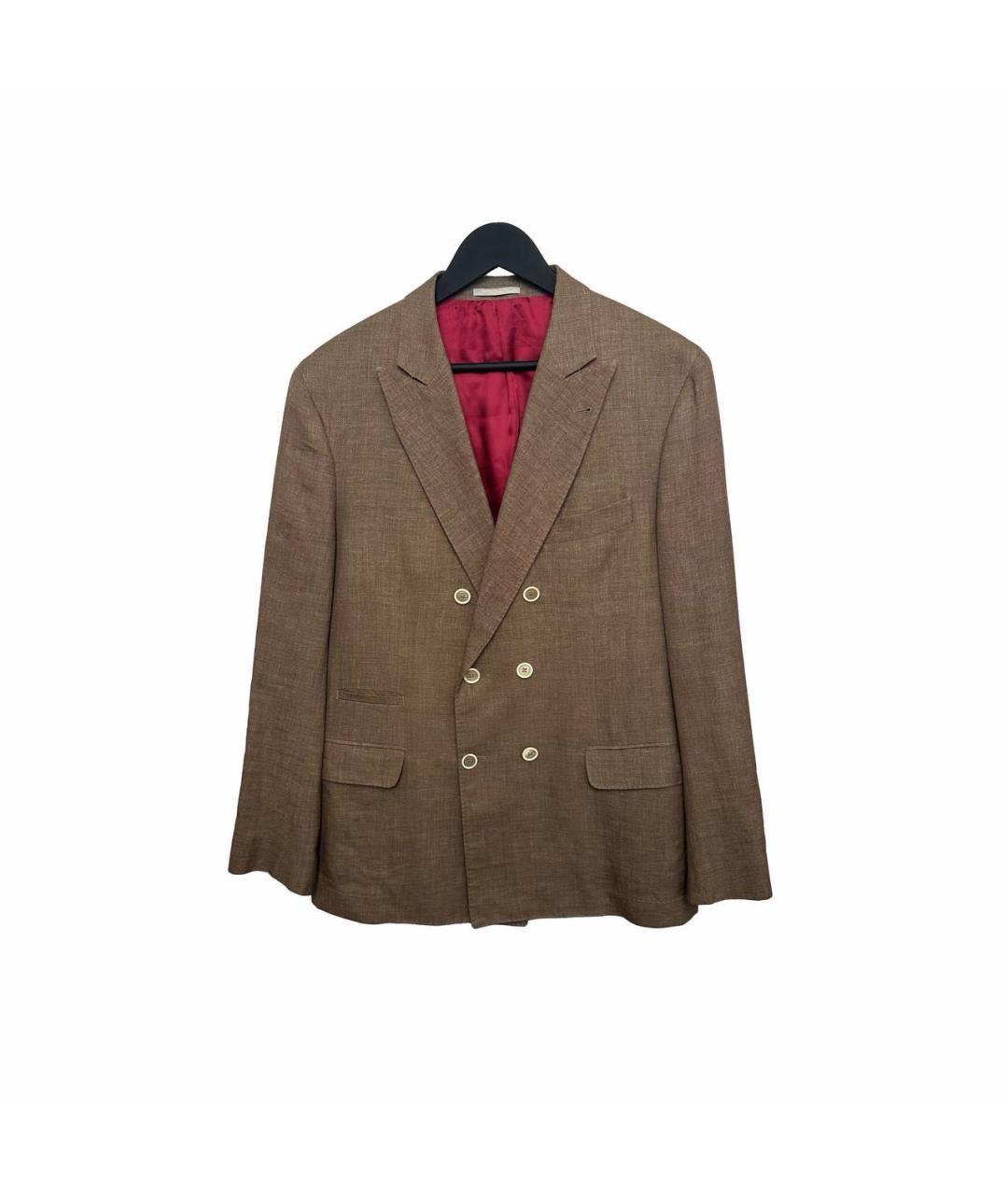 BRUNELLO CUCINELLI Коричневый шерстяной пиджак, фото 4