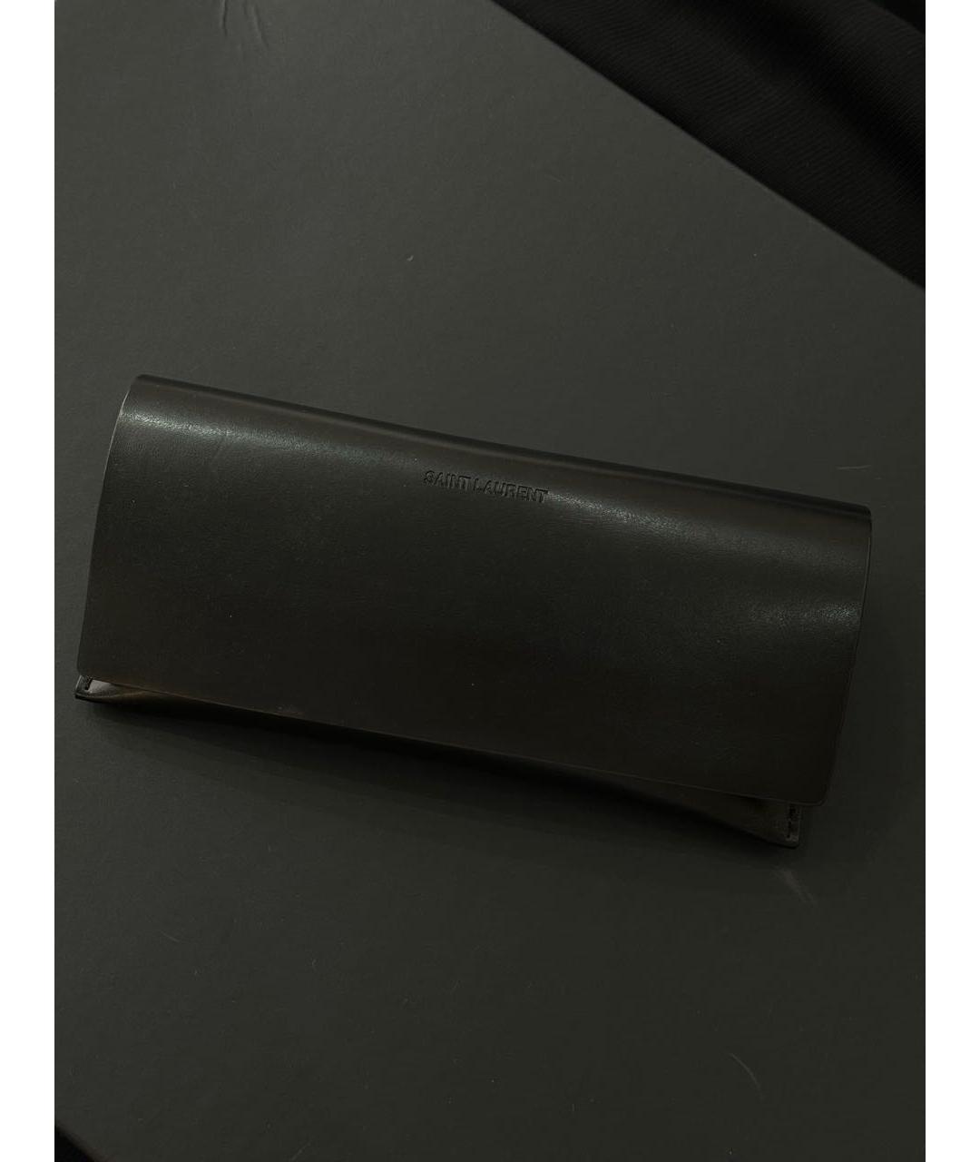 SAINT LAURENT Коричневые пластиковые солнцезащитные очки, фото 4