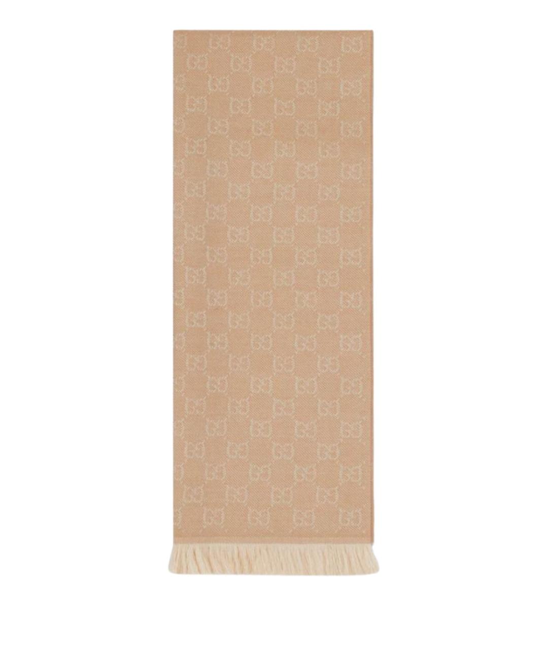 GUCCI Бежевый шерстяной шарф, фото 1