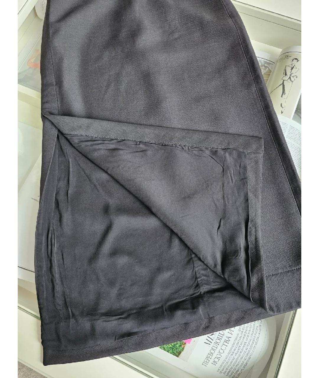 VALENTINO Черная вискозная юбка миди, фото 8