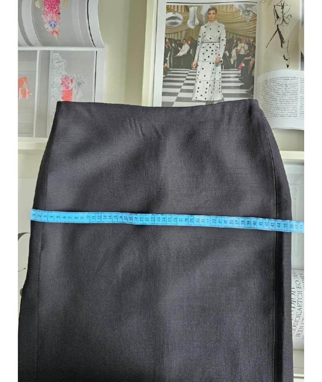 VALENTINO Черная вискозная юбка миди, фото 5
