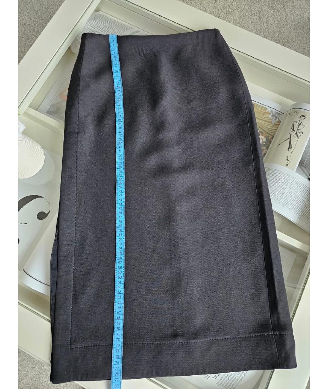 VALENTINO Черная вискозная юбка миди, фото 6