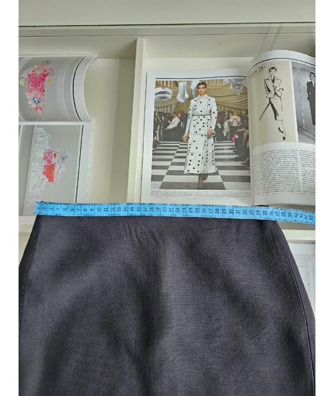 VALENTINO Черная вискозная юбка миди, фото 7