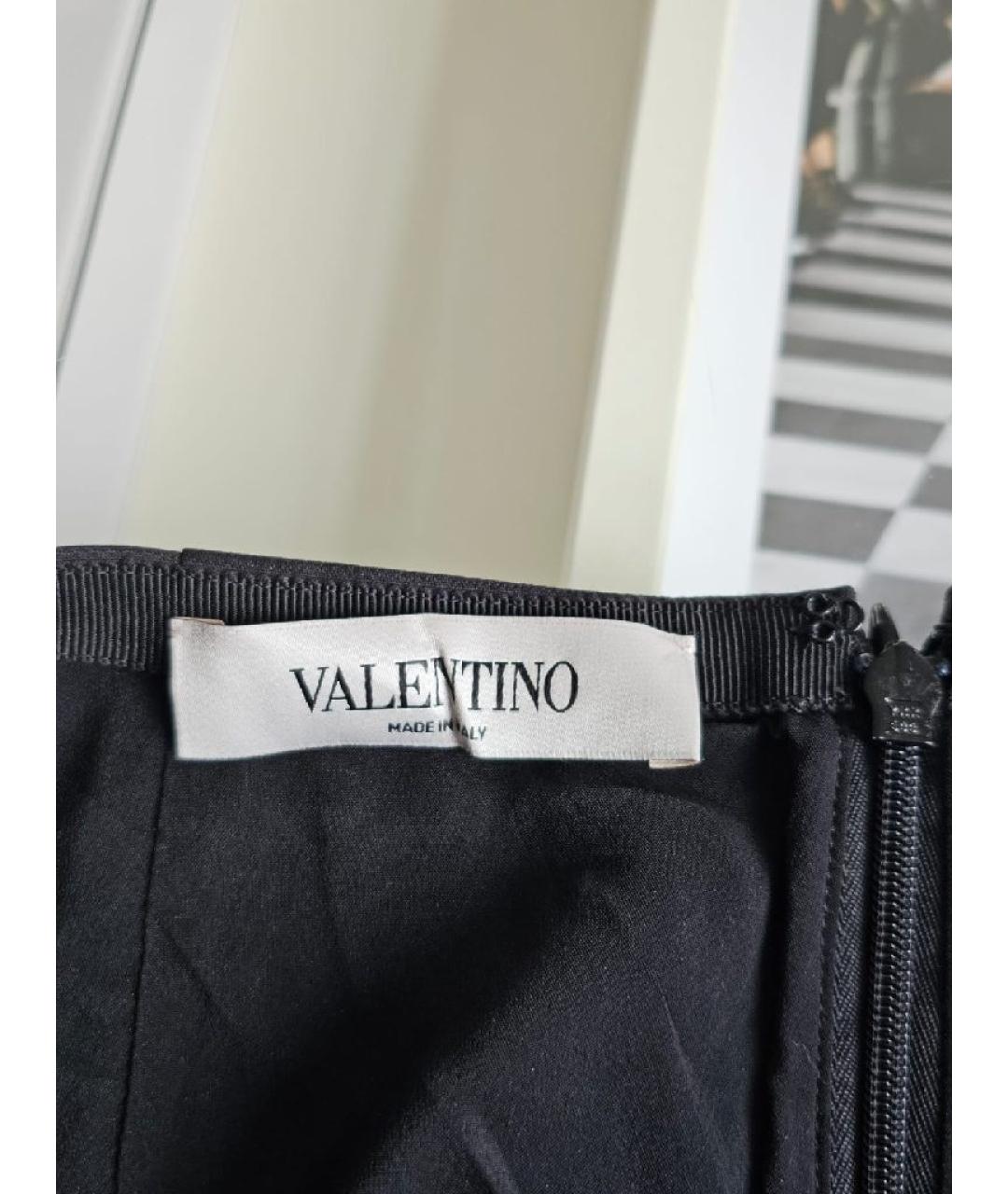 VALENTINO Черная вискозная юбка миди, фото 4