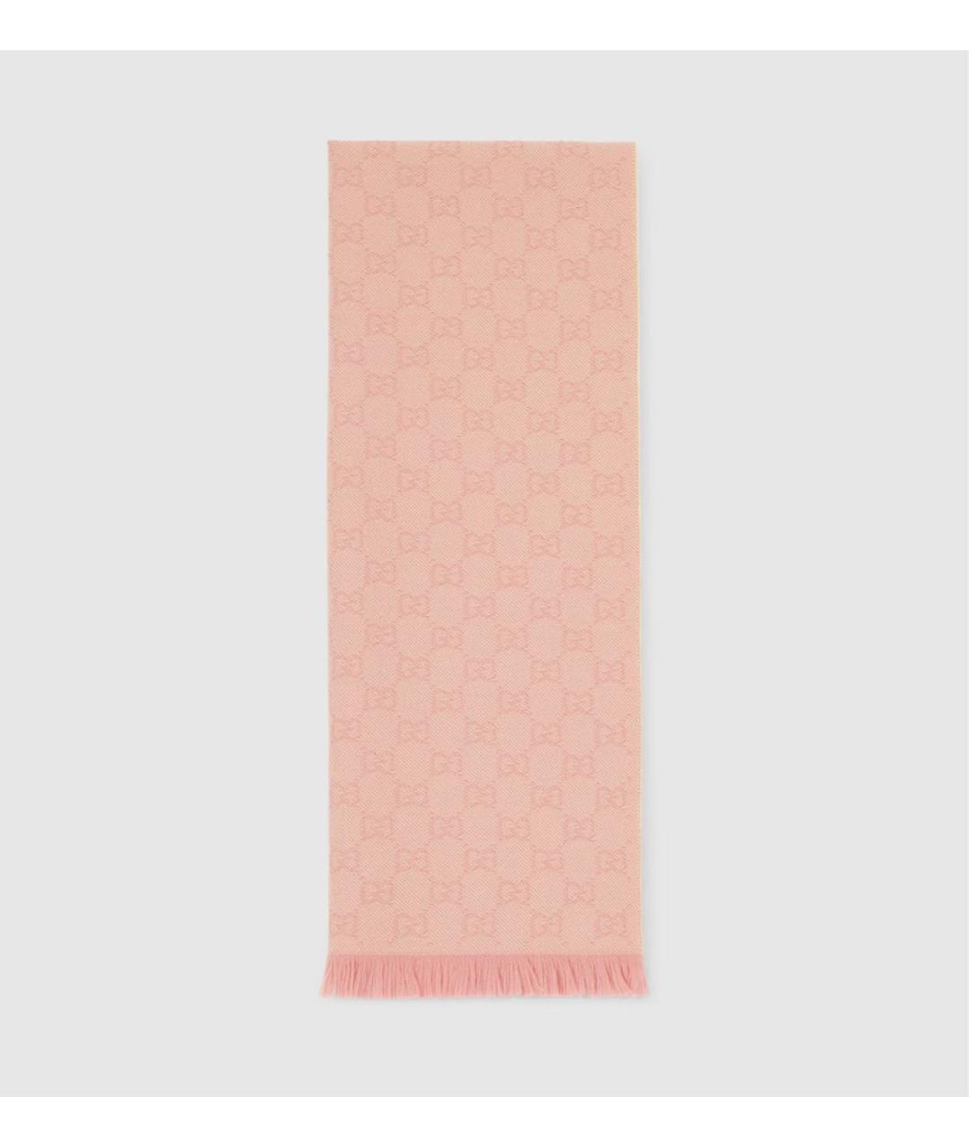 GUCCI Розовый шерстяной шарф, фото 4