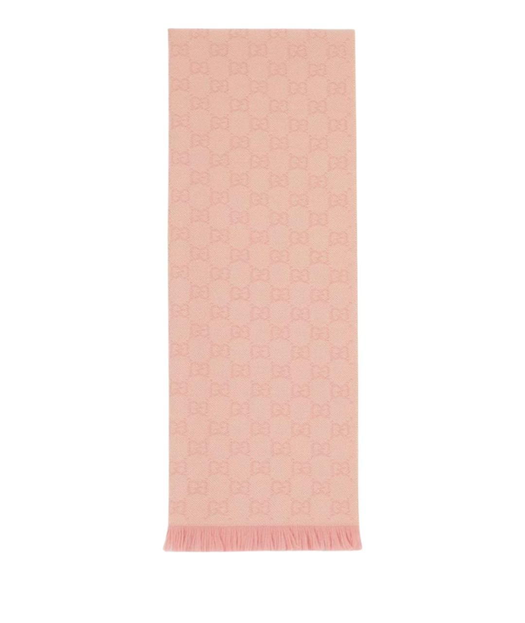 GUCCI Розовый шерстяной шарф, фото 1