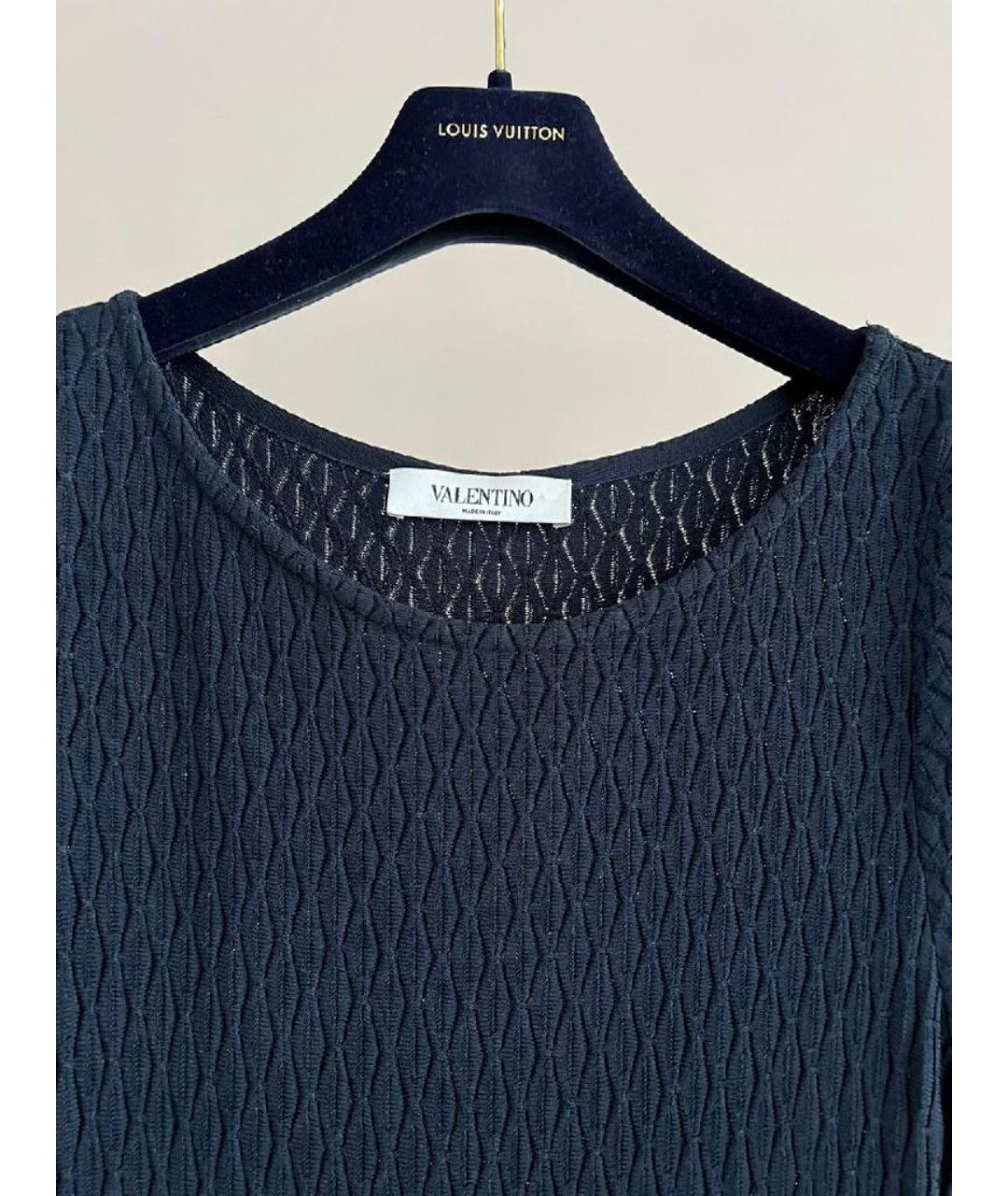 VALENTINO Темно-синее вискозное повседневное платье, фото 3