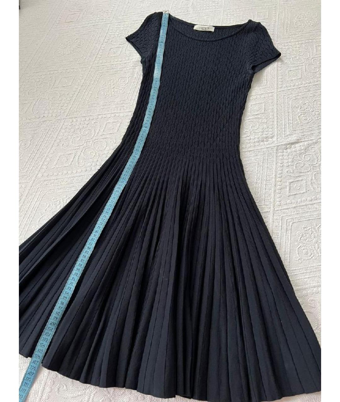 VALENTINO Темно-синее вискозное повседневное платье, фото 6