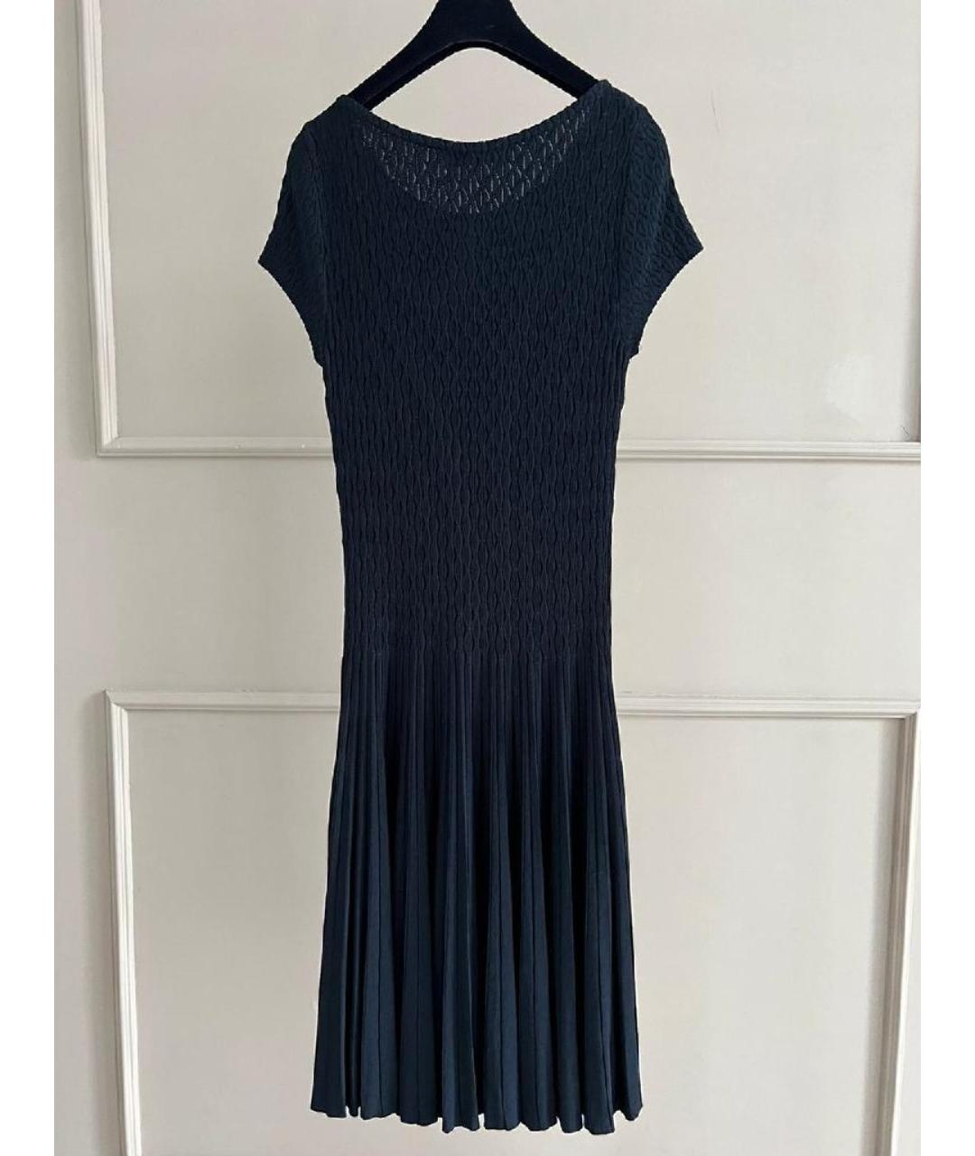 VALENTINO Темно-синее вискозное повседневное платье, фото 2