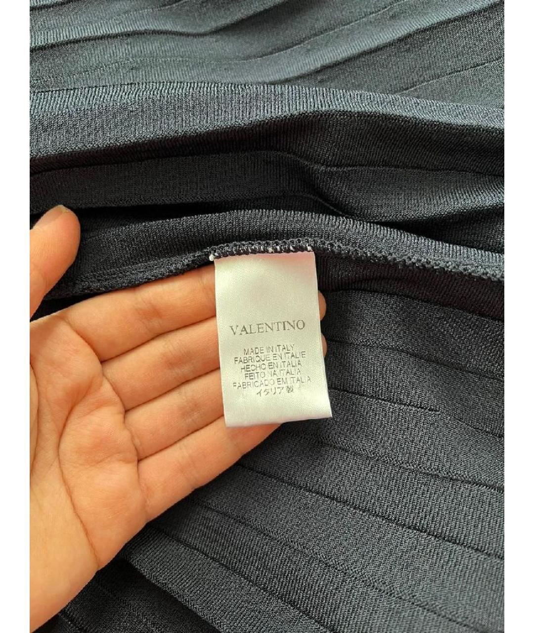 VALENTINO Темно-синее вискозное повседневное платье, фото 4