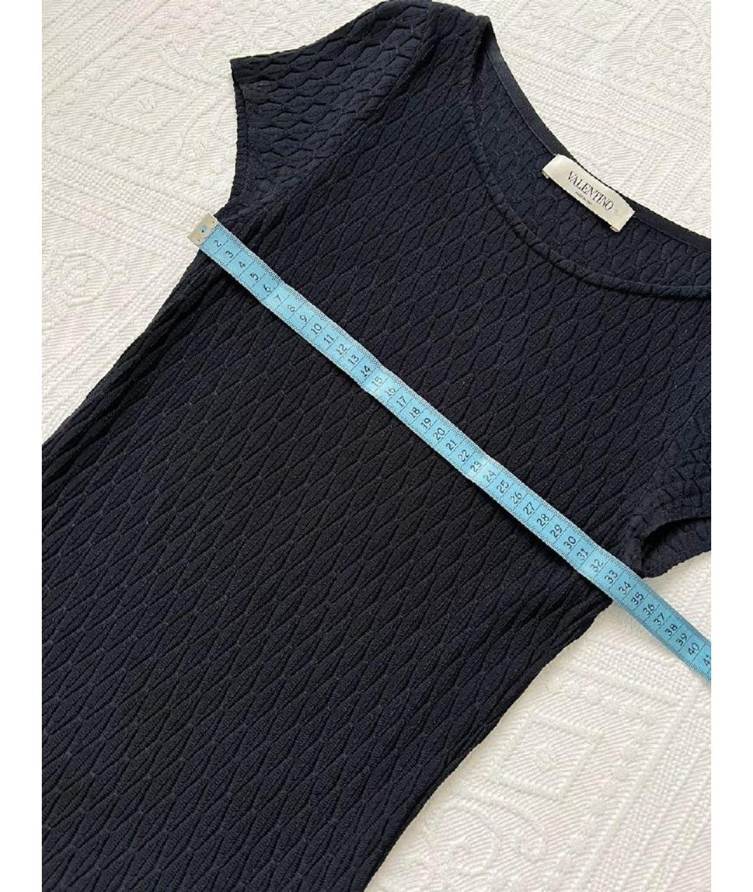 VALENTINO Темно-синее вискозное повседневное платье, фото 8