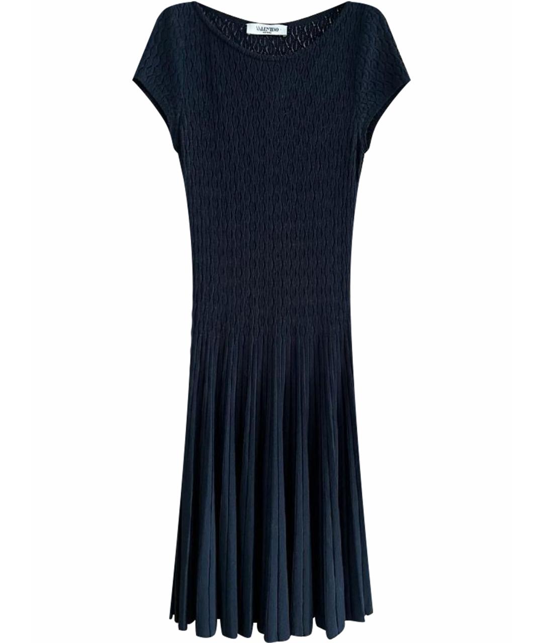 VALENTINO Темно-синее вискозное повседневное платье, фото 1