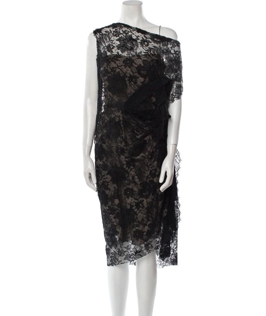 LANVIN Черное шелковое вечернее платье, фото 2