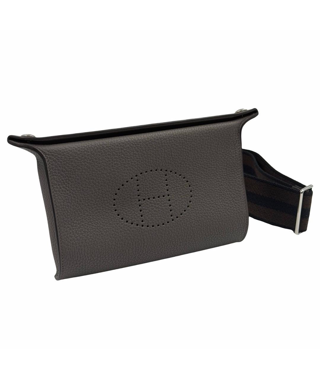 HERMES Антрацитовая кожаная сумка на плечо, фото 2