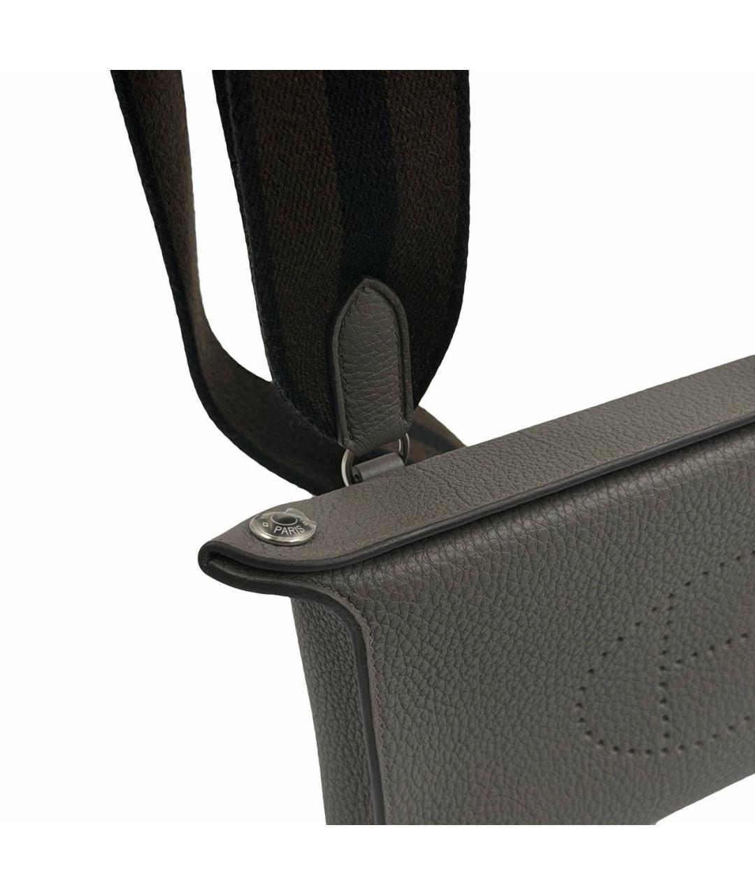 HERMES Антрацитовая кожаная сумка на плечо, фото 4