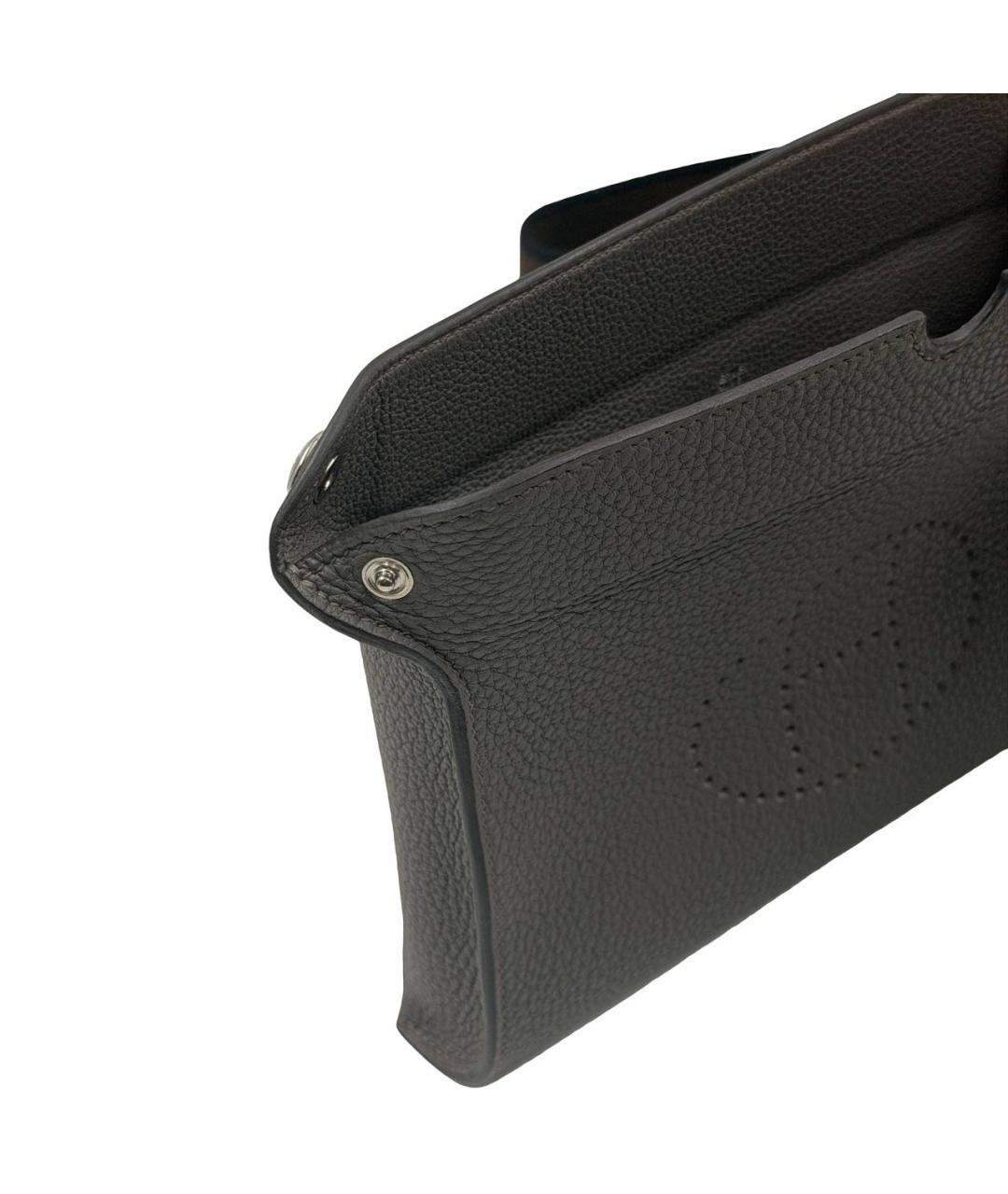 HERMES Антрацитовая кожаная сумка на плечо, фото 3