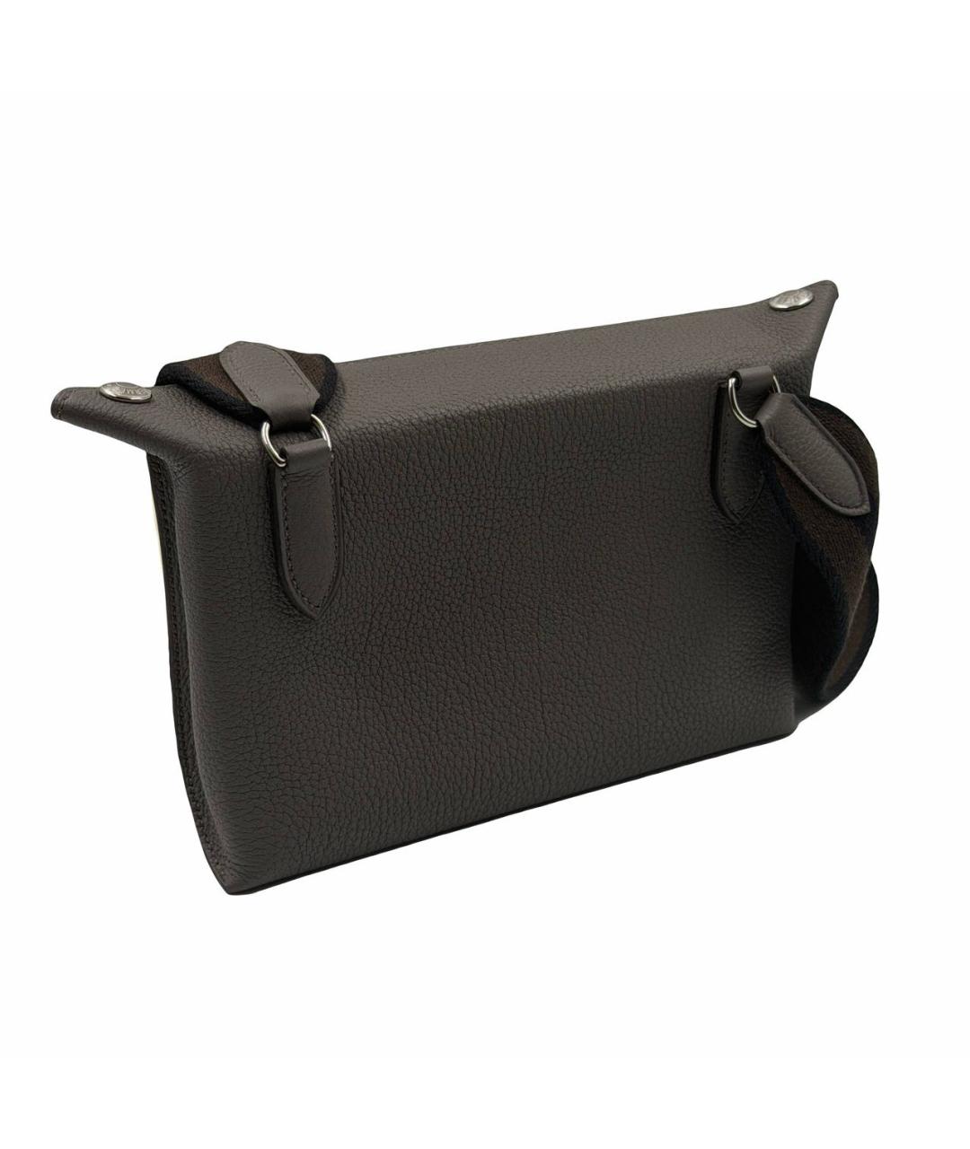 HERMES Антрацитовая кожаная сумка на плечо, фото 5