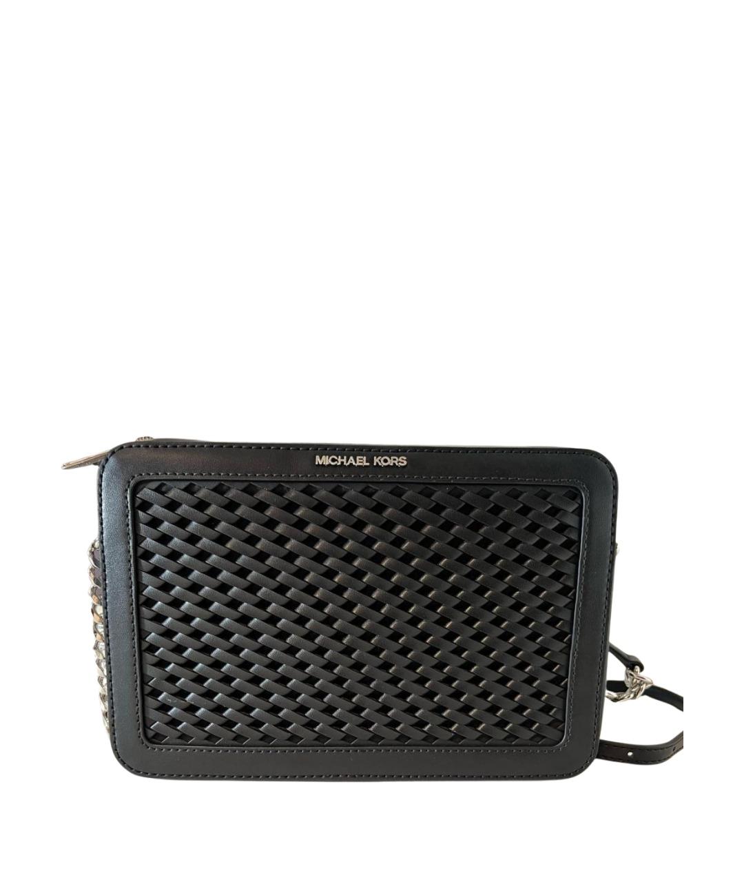 MICHAEL MICHAEL KORS Черная кожаная сумка через плечо, фото 1
